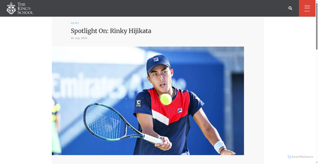 Security scan screenshot of https://www.kings.edu.au/spotlight-on-rinky-hijikata/