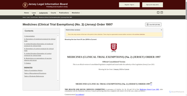 Security scan screenshot of https://www.jerseylaw.je/laws/current/ro_9132