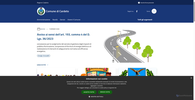 Security scan screenshot of https://www.comune.cardeto.rc.it/it