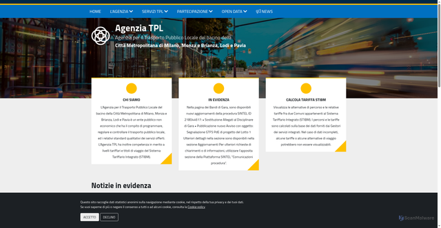 Security scan screenshot of https://www.agenziatpl.it