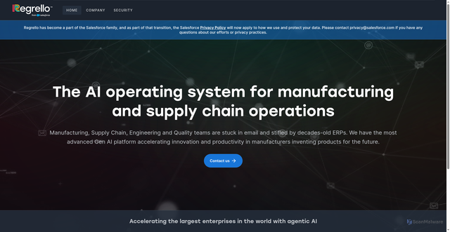Security scan screenshot of https://regrello.com