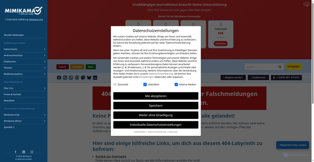 Security scan screenshot of https://www.mimikama.org/en/erika-kirk-pregnancy-no-proof/
