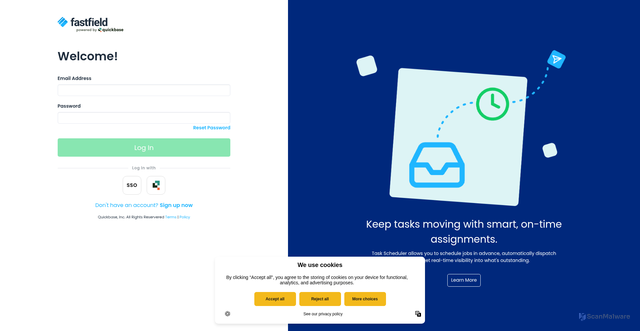Security scan screenshot of https://portal.fastfieldforms.com