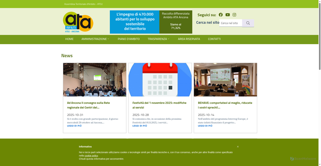Security scan screenshot of https://www.atarifiuti.an.it/