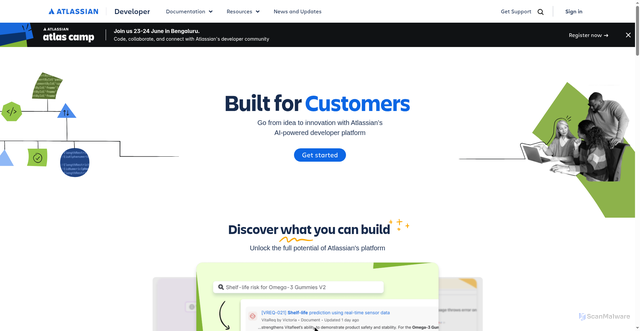 Security scan screenshot of https://developer.atlassian.com