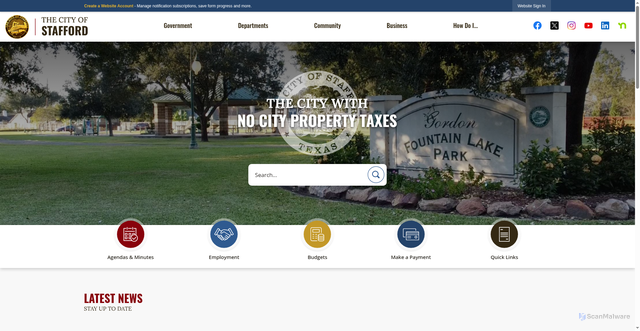 Security scan screenshot of https://staffordtx.gov/