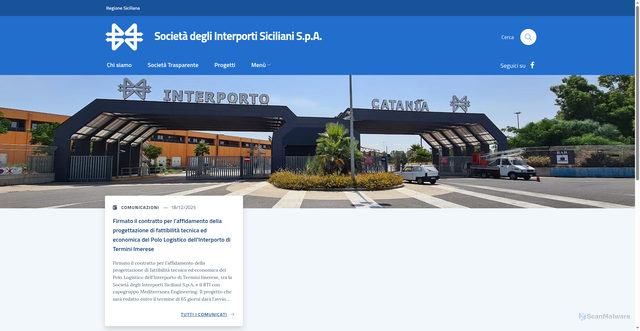Security scan screenshot of https://www.interporti.sicilia.it