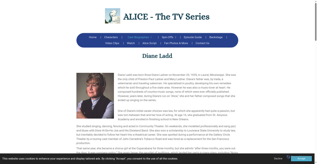 Security scan screenshot of https://www.alicehyatt.com/cast-biographies/diane-ladd-belle