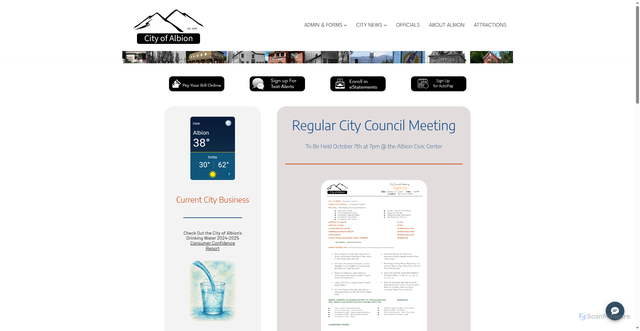 Security scan screenshot of https://albionidaho.gov/