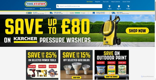 Security scan screenshot of https://www.toolstation.com