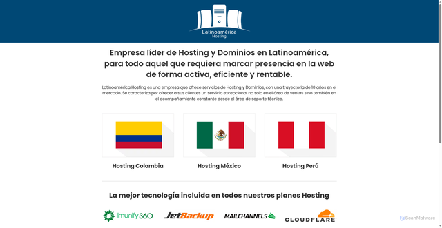 Security scan screenshot of https://latinoamericahosting.com
