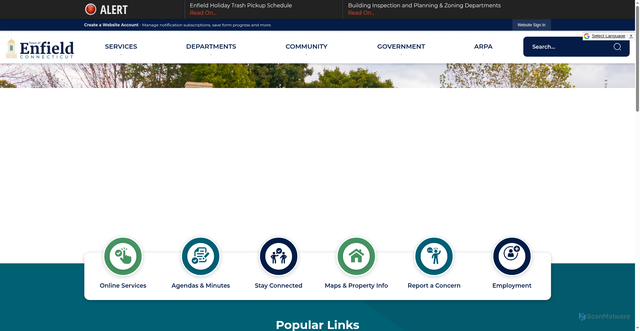 Security scan screenshot of https://enfield-ct.gov/