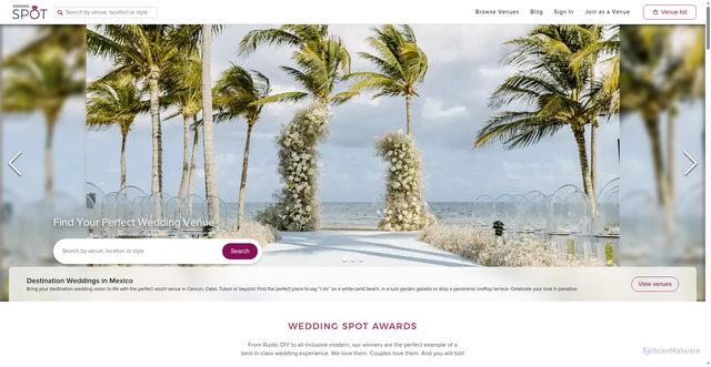 Security scan screenshot of https://wedding-spot.com