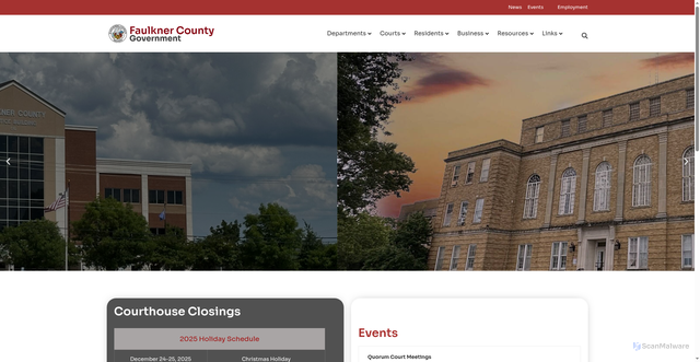 Security scan screenshot of https://www.faulknercountyar.gov/