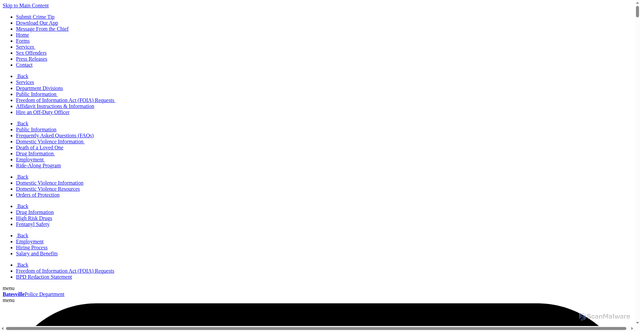 Security scan screenshot of https://www.batesvillepolicear.gov/