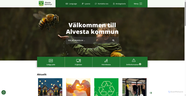 Security scan screenshot of https://www.alvesta.se/