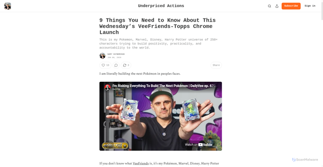 Security scan screenshot of https://garyvee.substack.com/p/9-things-you-need-to-know-about-this