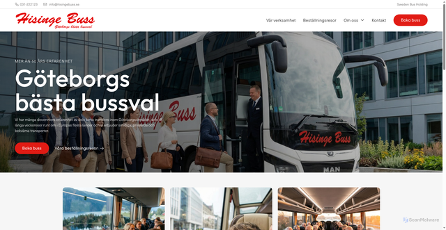Security scan screenshot of https://hisingebuss.se