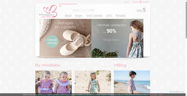 Security scan screenshot of https://missbaby.com