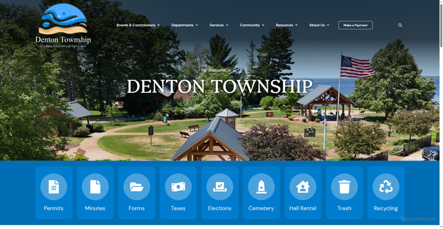 Security scan screenshot of https://dentontownshipmi.gov/