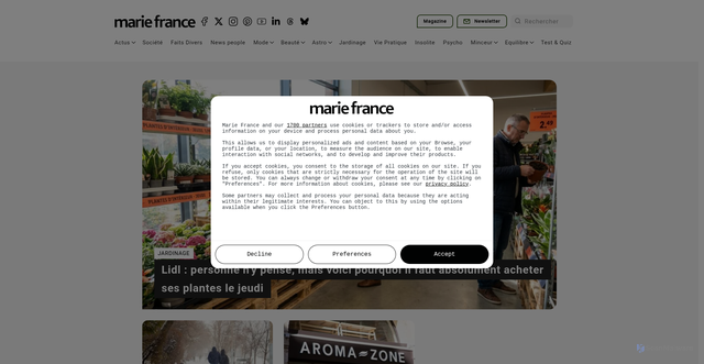 Security scan screenshot of https://mariefrance.fr