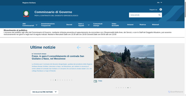 Security scan screenshot of https://www.ucomidrogeosicilia.it/