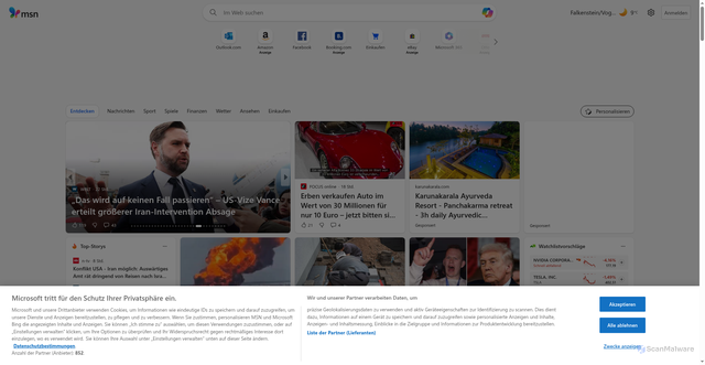 Security scan screenshot of https://windows.msn.cn