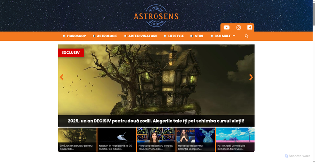 Security scan screenshot of https://astrosens.ro