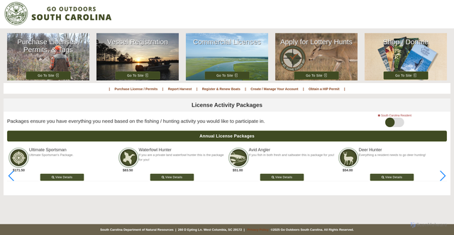 Security scan screenshot of https://gooutdoorssouthcarolina.com/
