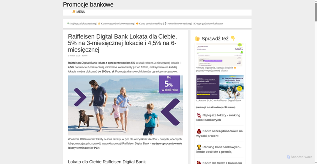 Security scan screenshot of https://bankomaniacy.pl/raiffeisendigital-lokata-dla-ciebie/
