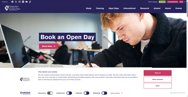 Security scan screenshot of https://www.uwtsd.ac.uk/