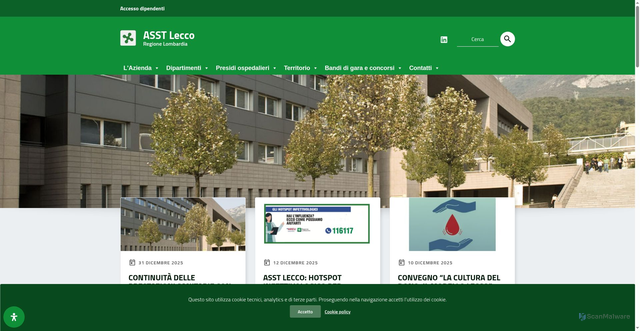 Security scan screenshot of https://www.asst-lecco.it/