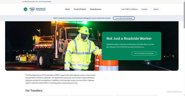 Security scan screenshot of https://transportation.ohio.gov