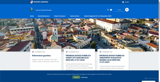 Security scan screenshot of https://comunecasaldiprincipe.it/