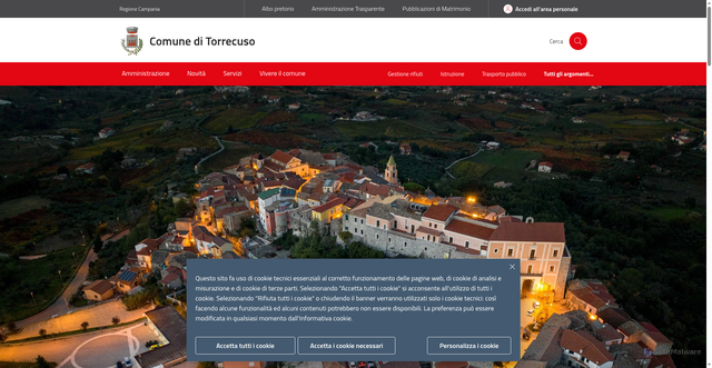 Security scan screenshot of https://www.comune.torrecuso.bn.it/