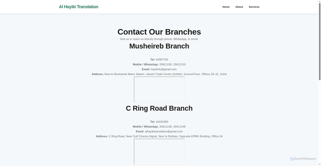 Security scan screenshot of https://jhossan.com/contact.html