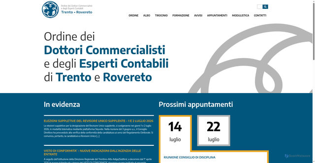 Security scan screenshot of https://www.odctrento.it