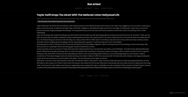 Security scan screenshot of https://facefreshenersfave-7bfukbb0tt.edgeone.app/24267-taylor-swift-drops-the-alcott-with-the-national-listen-hollywood-life.html