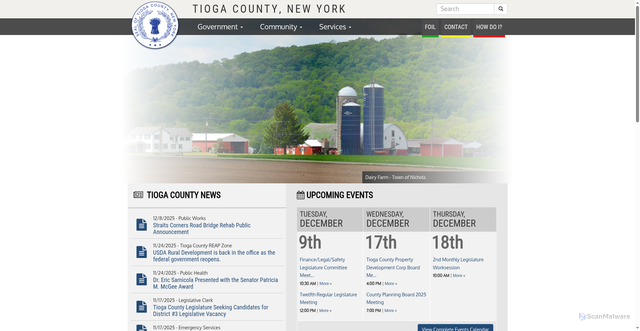Security scan screenshot of https://tiogacountyny.gov/