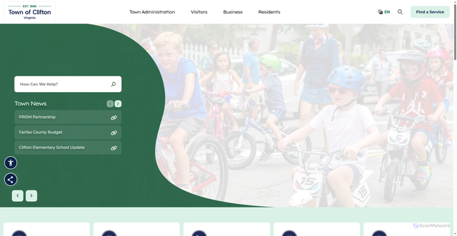 Security scan screenshot of https://cliftonva.gov/
