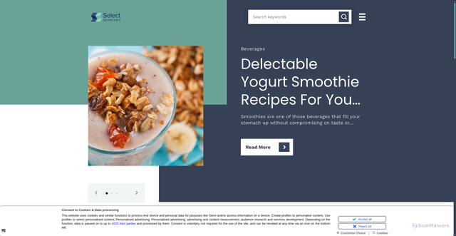 Security scan screenshot of https://selectsearches.net