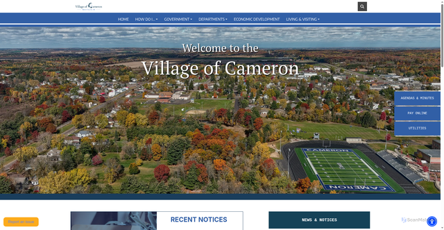Security scan screenshot of https://cameronwi.gov/