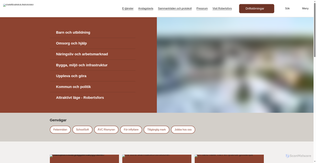 Security scan screenshot of https://www.robertsfors.se/