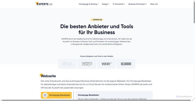 Security scan screenshot of https://experte.de