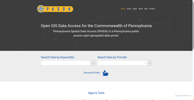 Security scan screenshot of https://pasda.psu.edu