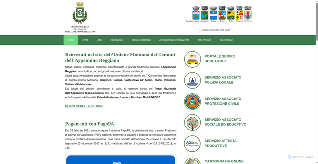 Security scan screenshot of https://www.unioneappennino.re.it