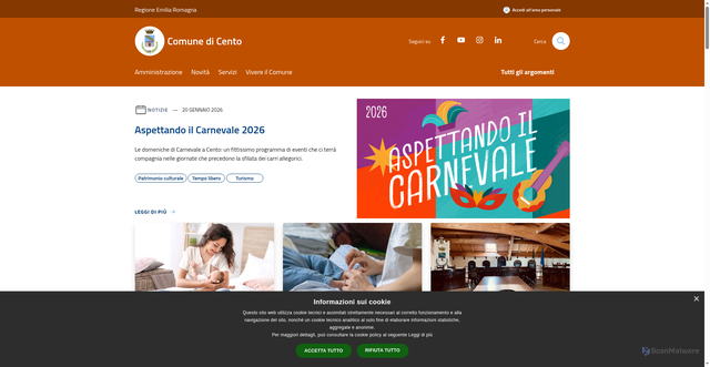 Security scan screenshot of https://www.comune.cento.fe.it/it