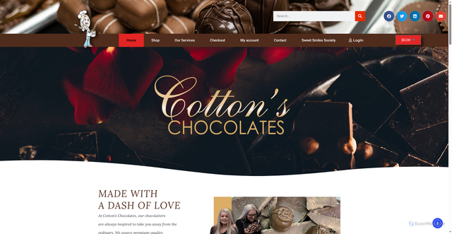 Security scan screenshot of https://cottonschocolates.com/