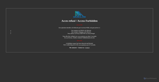 Security scan screenshot of https://www.malekal.com/steam-erreur-e502-l3/
