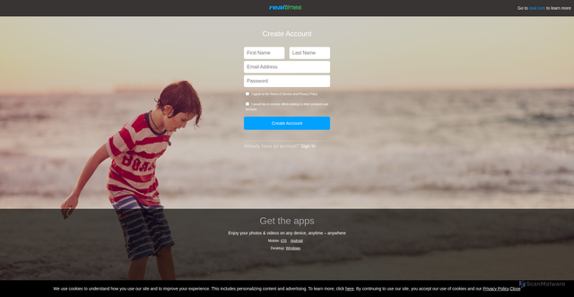 Security scan screenshot of https://realplayercloud.com